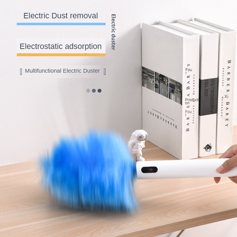 Plumeau électrique Portable, rechargeable, réglable, aspirateur domestique à 360 °, brosse instantanée en microfibre avec plumes, outil d&#39;élimination de la poussière