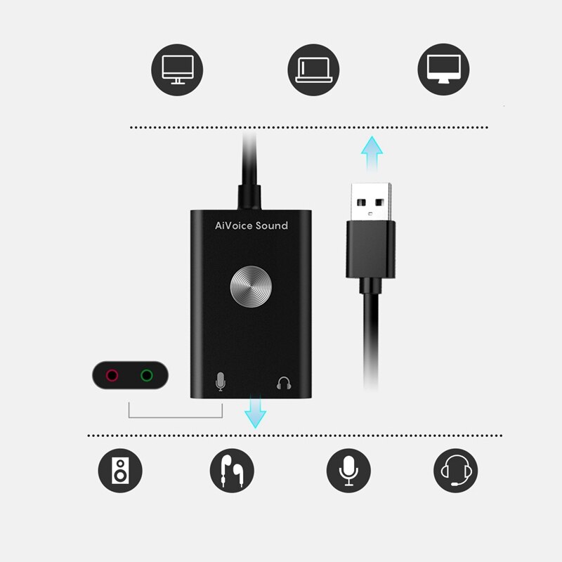 Traductor de voz inteligente buscar voz a texto tarjeta de sonido adaptador USB soporta 24 idiomas