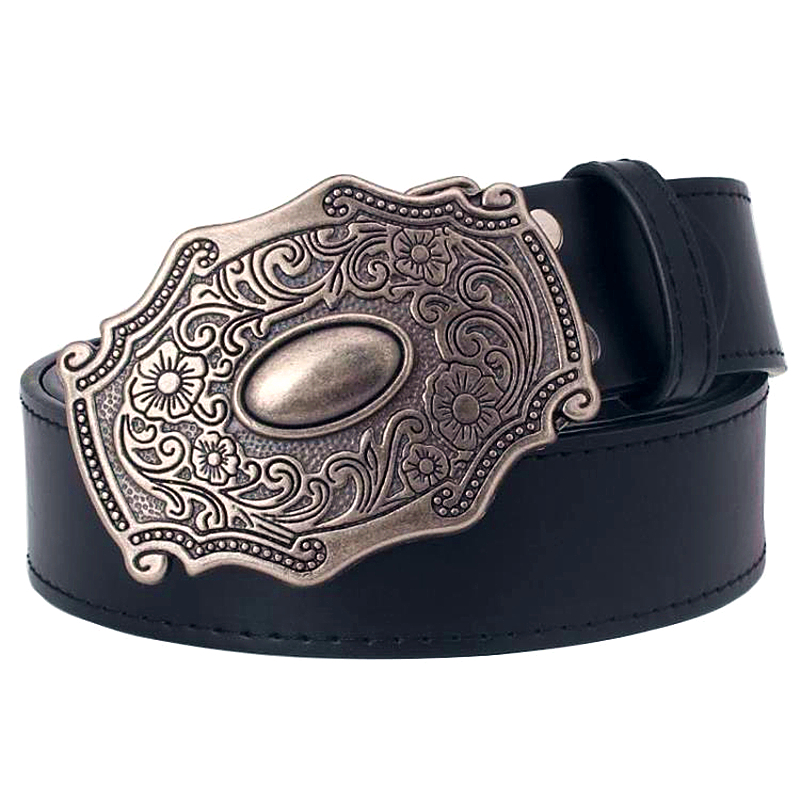 women leather belt Retro pattern belts Antique palace style belt Metal Buckle Classical style lady belt casual