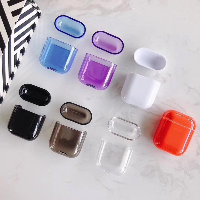 For Apple Airpods Case Box 1st 2nd Generation Half Transparent Protective Cover Hard PC Shell Box For Apple Air pods Airpod Case