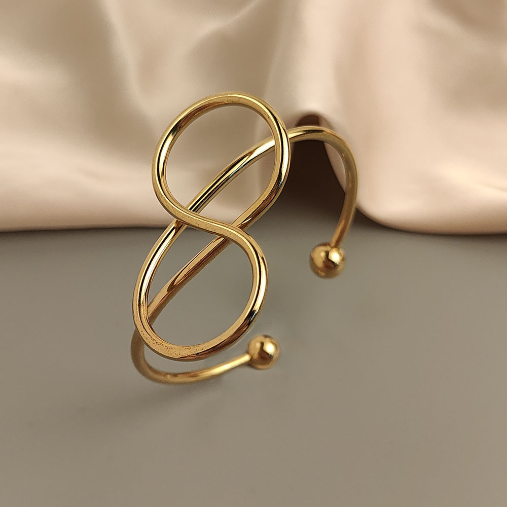 Uforgyldte damearmbånd med uregelmæssig form, meget vandtætte metalarmbånd, festsmykker: Rhodineret