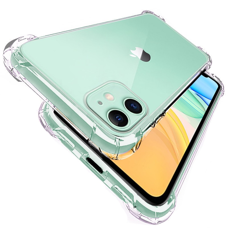 Funda de teléfono de silicona de lujo para iphone 11 Pro Xs max XR, funda a prueba de golpes para iphone X 6 7 8 Plus SE , funda trasera transparente