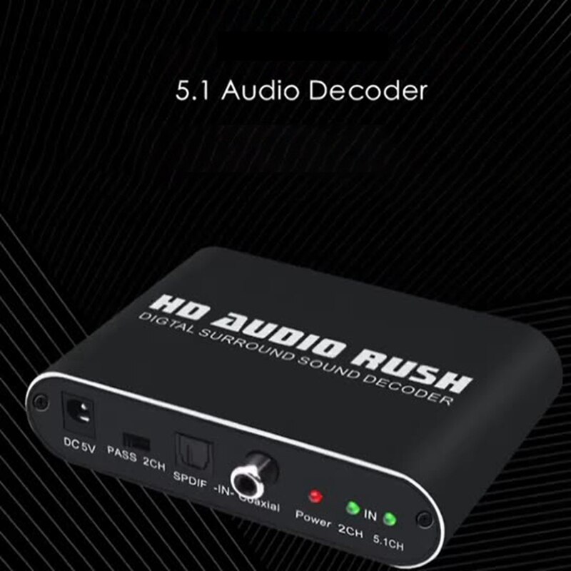 Decodificador Dts 5.1Ch Ac3, Audio estéreo para Dolby, decodificador de entrada Spdif de 5.1Ch, convertidor de Audio Digital