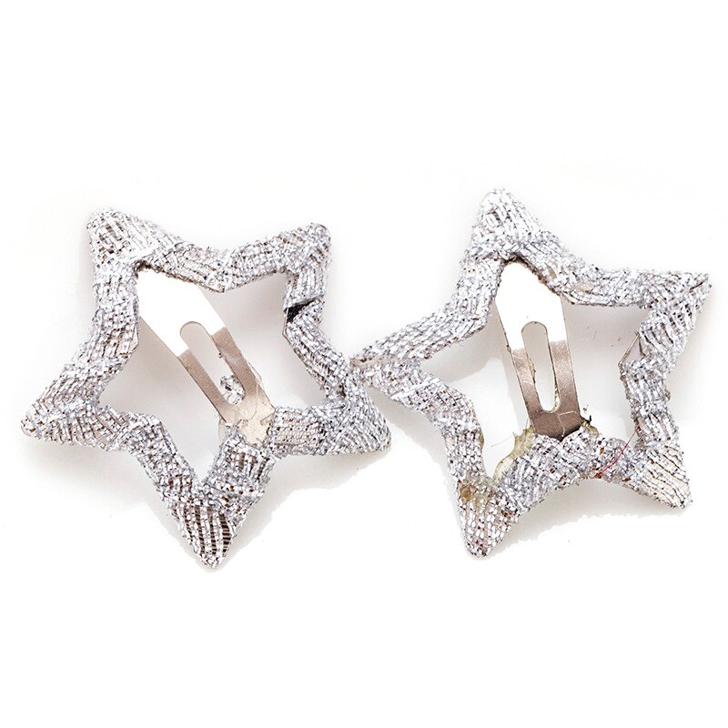2pcs Hair Cute Pentagram Star Clip Baby Girl Hairpin Children Solid Color Kids Headwear Hair Accessories TSLM1: 08