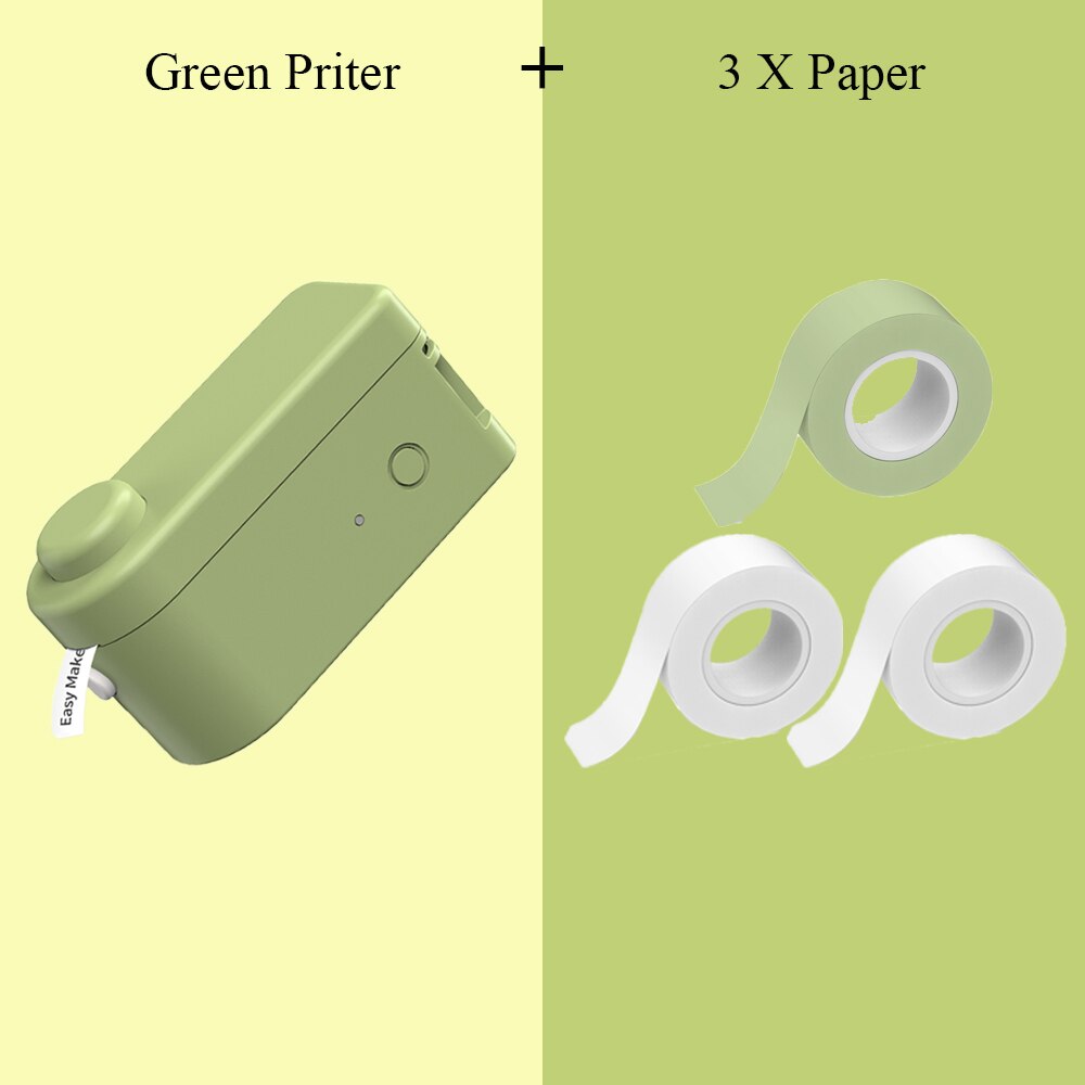 MAKEID Label Maker Portable Mini Pocket Printer Thermal Label Printing Machine Wireless BT Connection Inkless Printing Sticker: GR-3 Paper