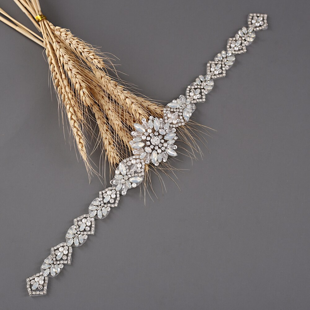 Trixy S408 Opaal Bruids Riem Voor Jurken Kristal Kralen Riem Voor Vrouwen Bruid Bruidsmeisje Jurk Sash Party Formele riemen