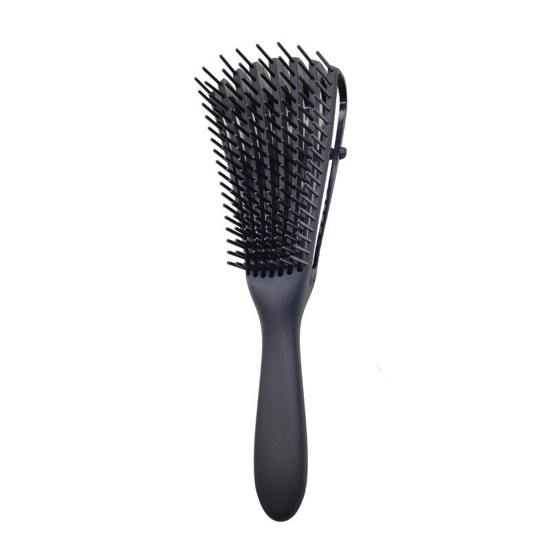 Cepillo de goma para cabello rizado con caja, cepillo de goma para cabello, cepillo masajeador de cuero cabelludo, accesorios de baño: black with box