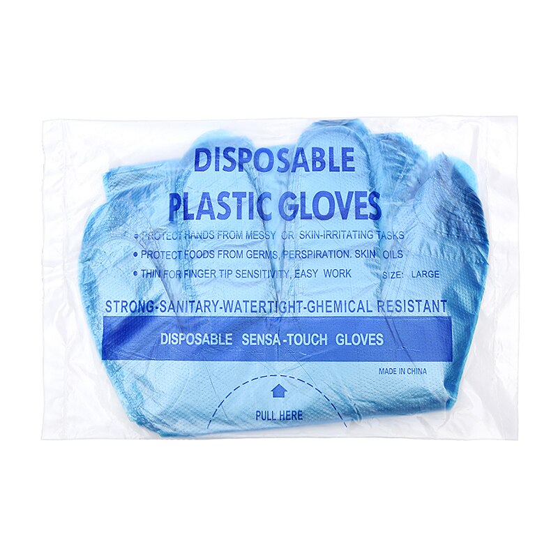 100/200/300 stuks wegwerphandschoenen in blauw transparant, wegwerphandschoenen van plastic voor productie in de voedingsmiddelenindustrie 66cy