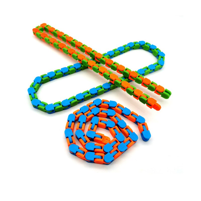 Puzzle Game Bike Chain Bracelet Snake Toy Plastic Kids Adult Funny Decompression Toy Countless Shapes Bracelet Snake Bending Toy