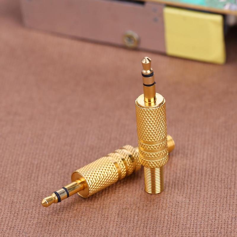 2 pièces stéréo 3.5mm 1/8in casque écouteur bricolage Audio prise connecteurs plier casque réparation soudure fil connecteur