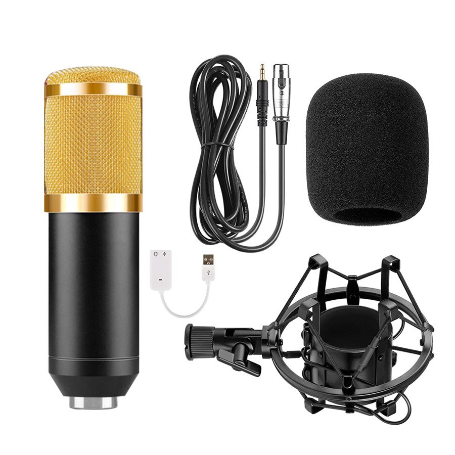 Bm800-conjunto de microfone condensador, gravação em computador, rede k, som da canção: Black golden 5 set