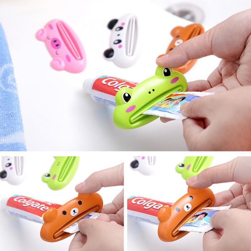mignon Animal peinture presser dentifrice presser pâte distributeur rouleau support salle de bains outils ménagers
