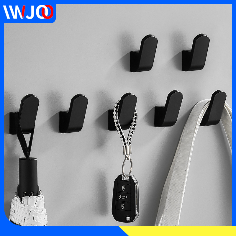 Robe Hook Black Bathroom Hooks for Towels Key Bag Hat Rack Decorative Coat Hooks Wall Mounted Clothes Hanger Bathroom Hardware