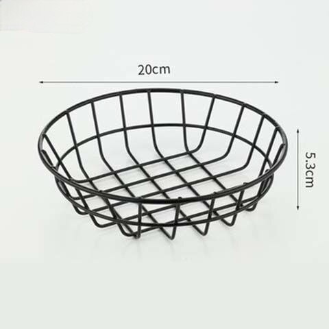 American Stainless Steel French Fries Basket Fried Chicken Snack Basket Fried Western Restaurant Snack Platter: Small round basket