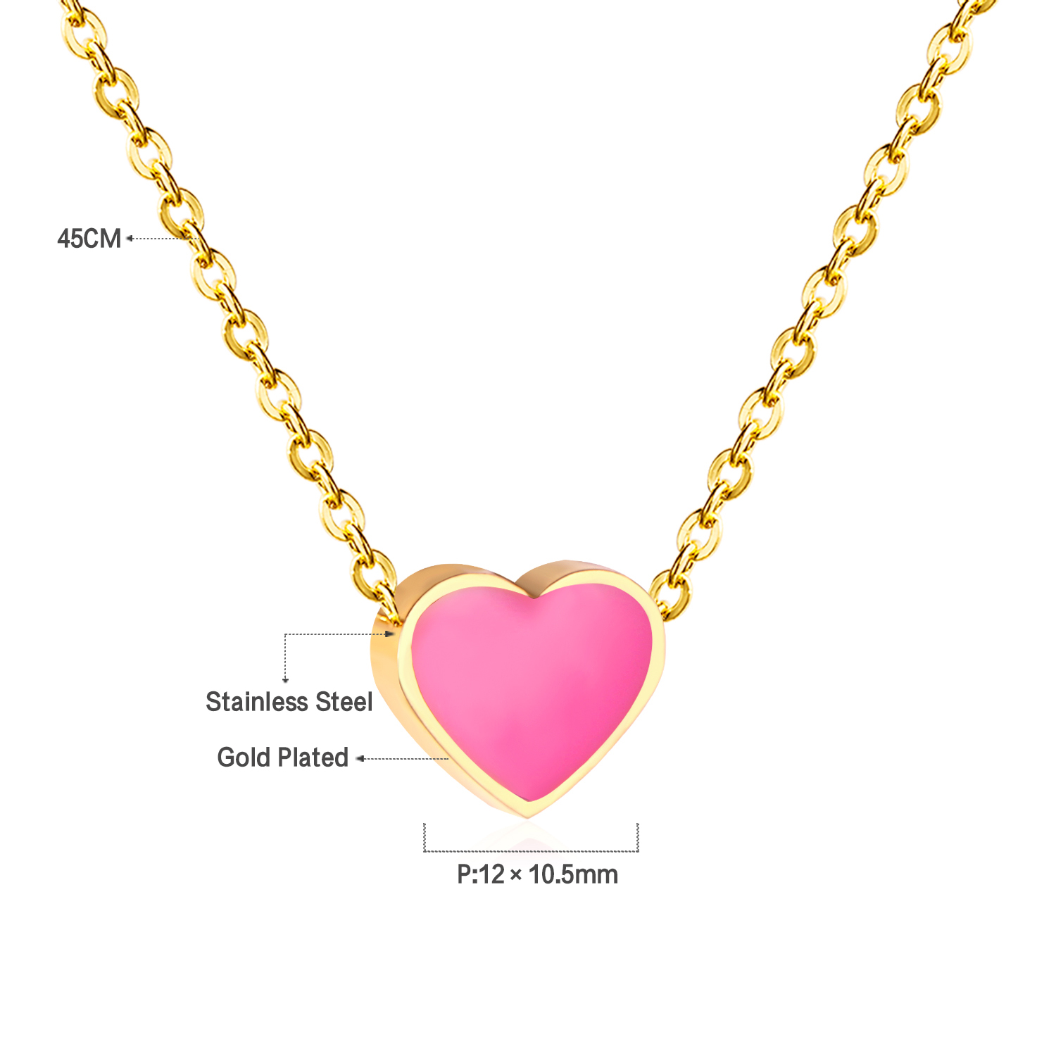 LUXUKISSKIDS Red Heart Charms Pendant Necklace Y2K Cute Tiny Love Heart Choker Babygirls Stainless Steel Jewelry Christmas: Antique Bronze Plated