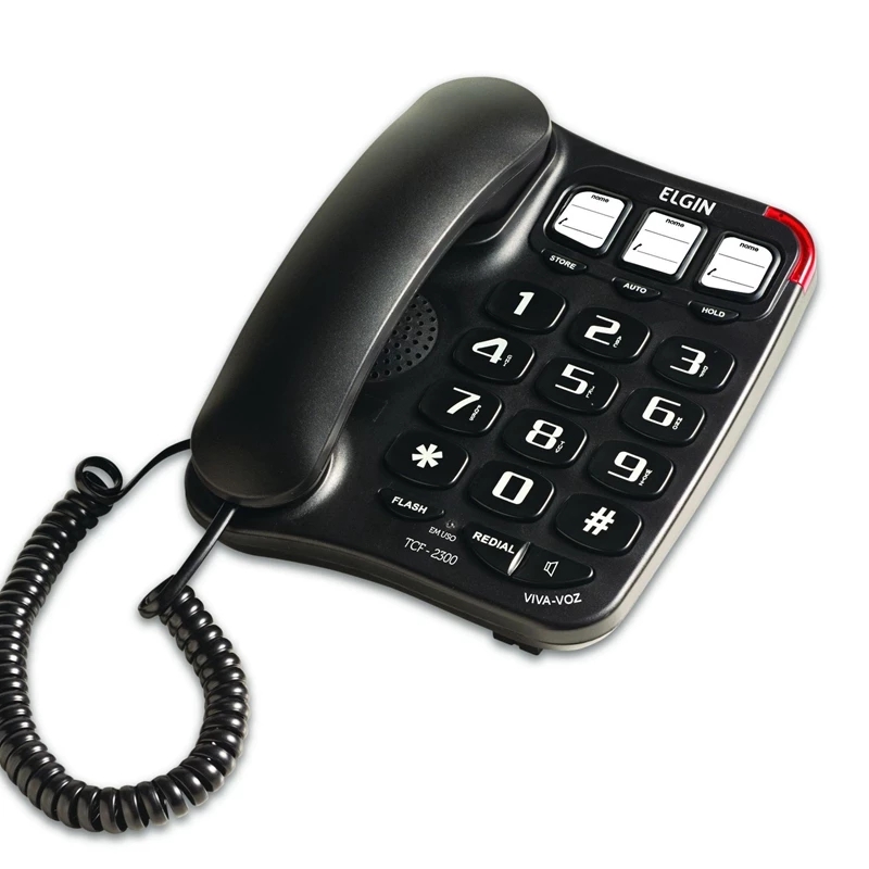 Amplified Big Button Landline Phones Loud Ringtone Fixe Landline Home Phone for Elderly Low Visio Group: Black