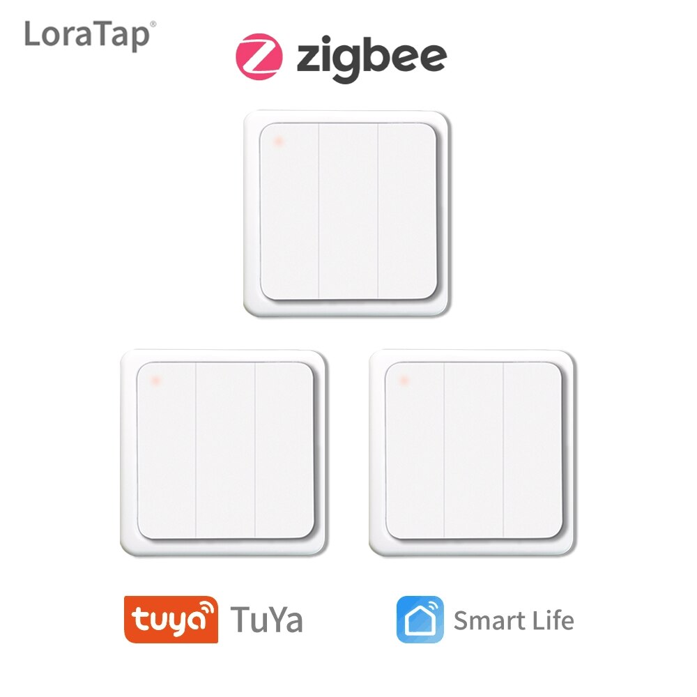 Tuya Smart Life ZigBee Wireless Wall Switch 3 Gangs Remote Portable Tuya Zigbee Gateway Required No limit to Control Home Device: 3 packs