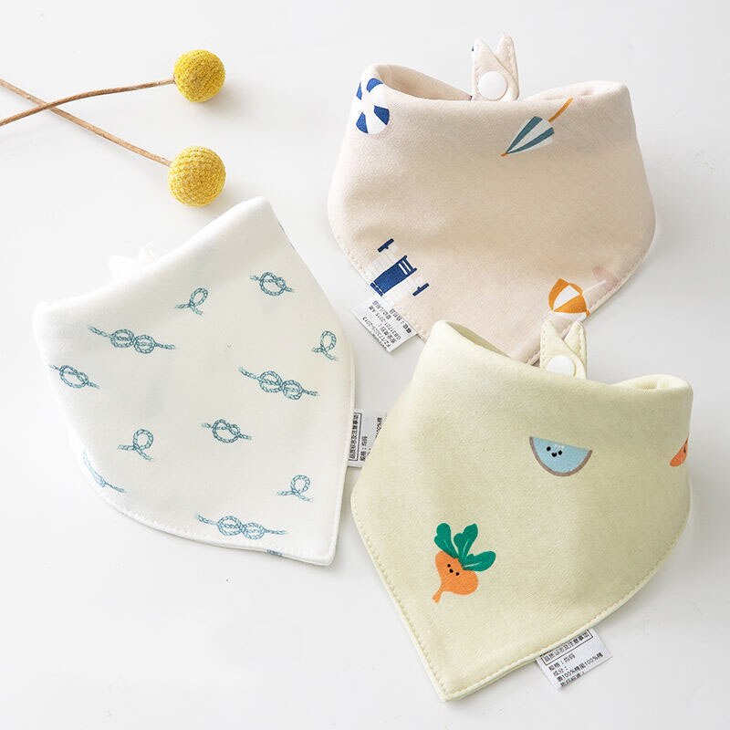 3Pcs Slabbers 100% Biologisch Katoen Slabbetjes Driehoek Burp Doek Cartoon Speeksel Handdoek Babyvoeding Slabbetjes Zachte Absorberende Jongens meisje Slabbetjes: SK30006