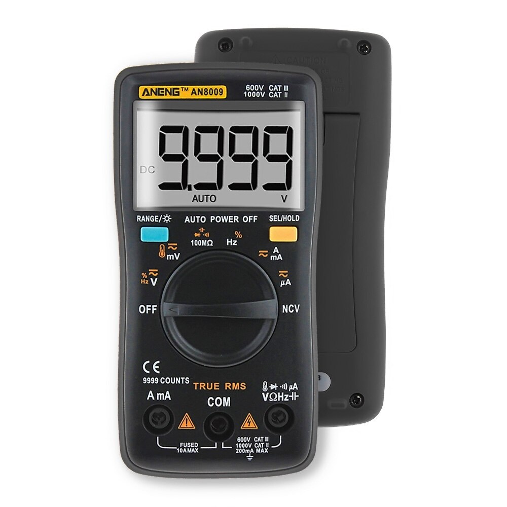 AN8009 Digitale Multimeter True-Rms Auto Range Ncv Ohmmeter Ac/Dc Spanning Ampèremeter Stroom Meter Temperatuur Elektronische test