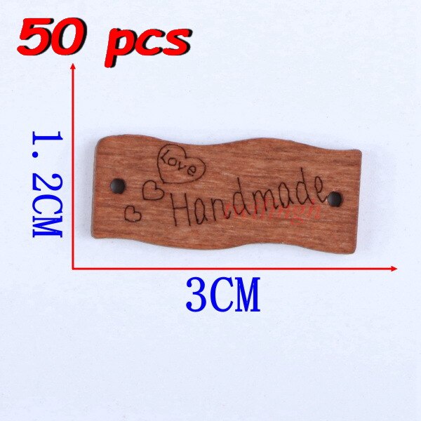 twilingh 50Pcs Natural Color Wooden Buttons Handmade Letter Love 2 Holes: shape 4 50pcs