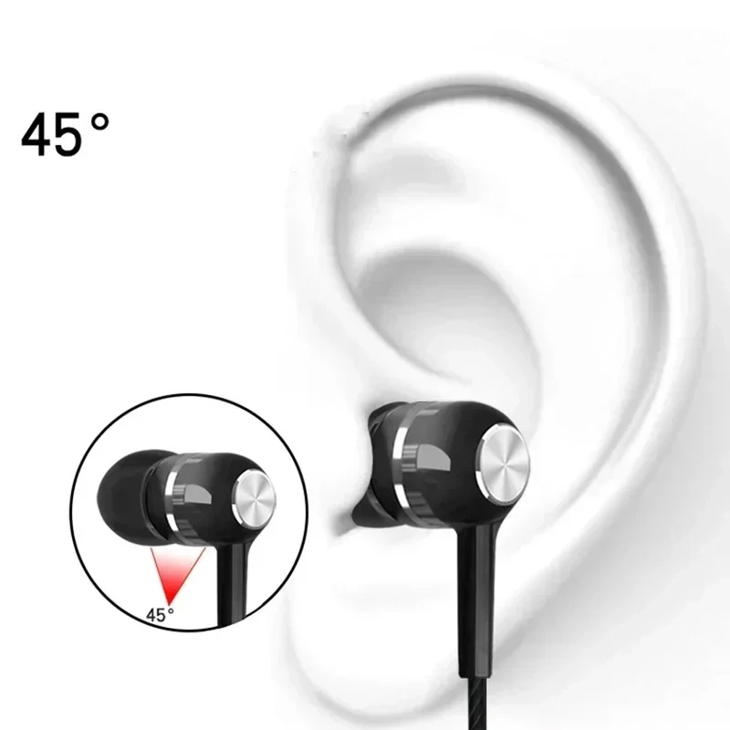 Cuffie cablate Auricolari sportivi in-ear da 3,5 mm Auricolari bassi per telefono cellulare Cuffie stereo con controllo del volume del microfono Auricolari musicali