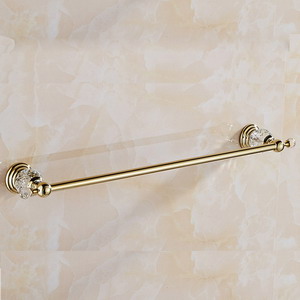 Luxus Kristall Gold Farbe Badezimmer Zubehör einstellen Gold Poliert Durcheinander Schlecht Hardware- einstellen Zauberstab Badezimmer Produkte banheiro: Schwarz