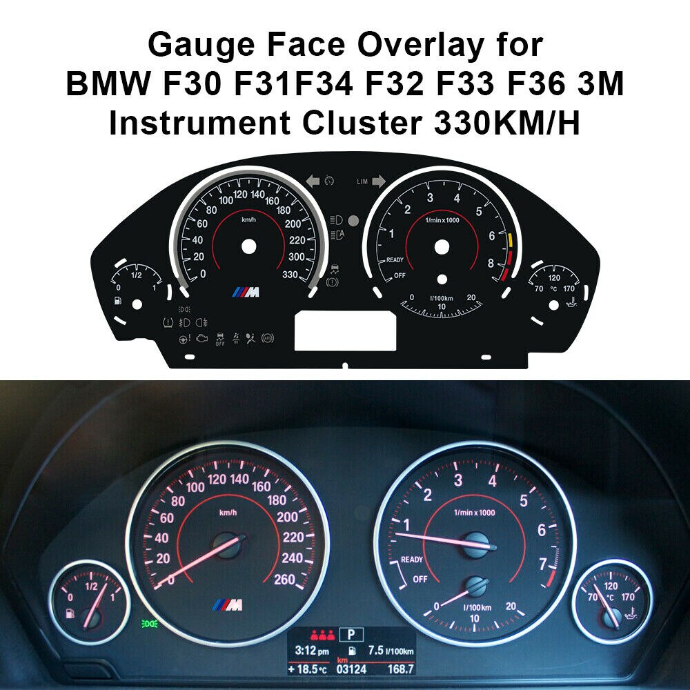 Gauge Gezicht Overlay Voor Bmw F30 F31 F34 F32 F33 F36 3M Instrument Cluster 330 Km/h