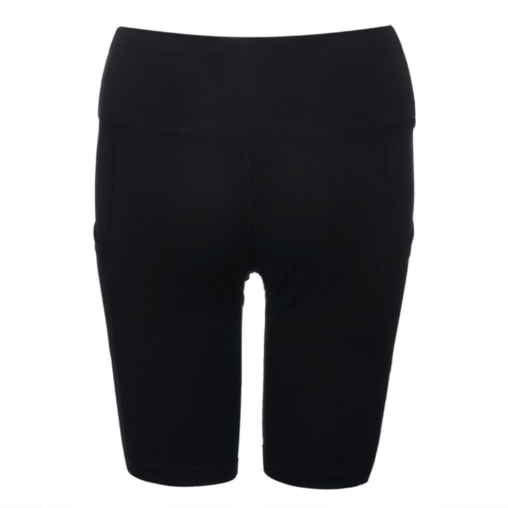 Calças femininas puro bolso cintura alta hip estiramento correndo cinco pontos leggings calças curtas leggings leginsy damskie #40