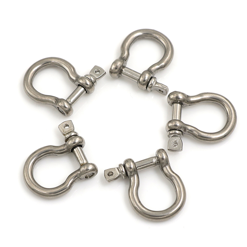 Silver 304 Stainless Steel European Style M5 Anchor Shackle Bow Rigging