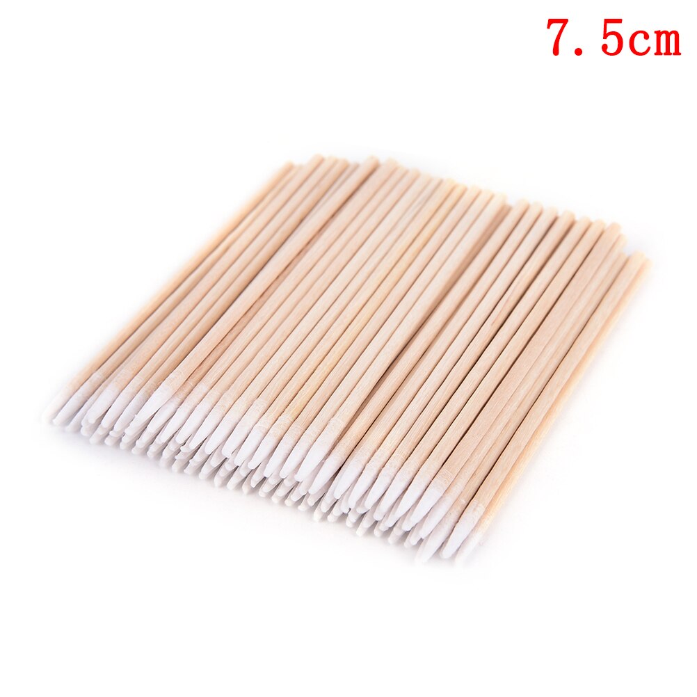 Wattenstaafje Gezondheid Make-Up Cosmetica Oor Schoon Wattenstaafje Stick Knoppen Tip Voor Medische 7.5Cm/10Cm Hout katoen Hoofd Wattenstaafje 100Pcs