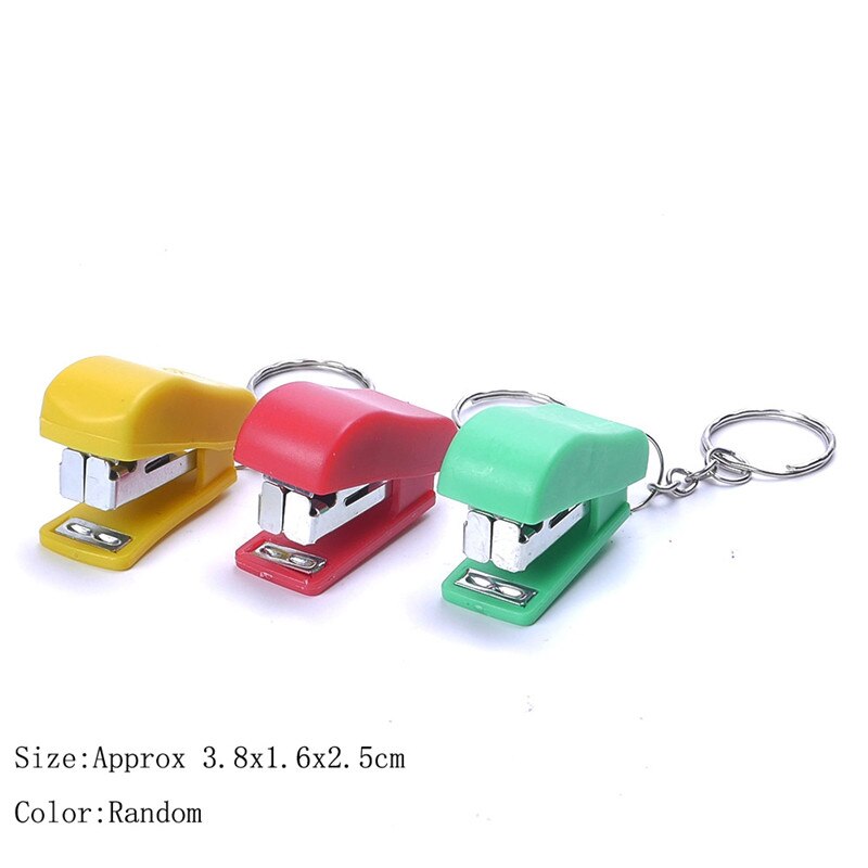 1 pc cor aleatória pequeno grampeador portátil material escolar em casa grampeador manual sem esforço para o presente dos artigos de papelaria do estudante das crianças