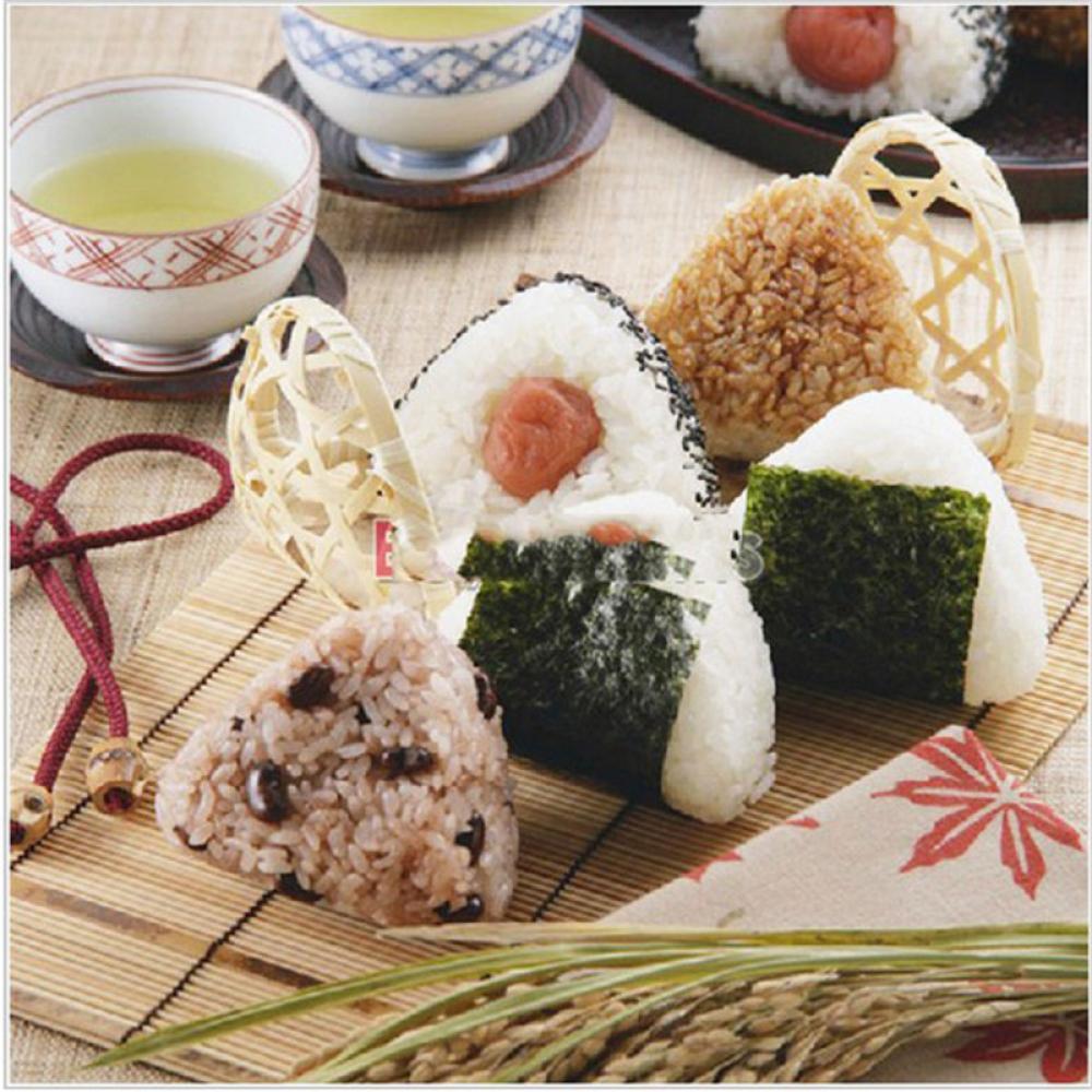 Molde de imprensa triangular de alimentos, 2 peças/1 conjunto, pressionador de sushi onigiri, forma triangular, bola de arroz, fabricante de imprensa transparente, prático, cozinha acessórios