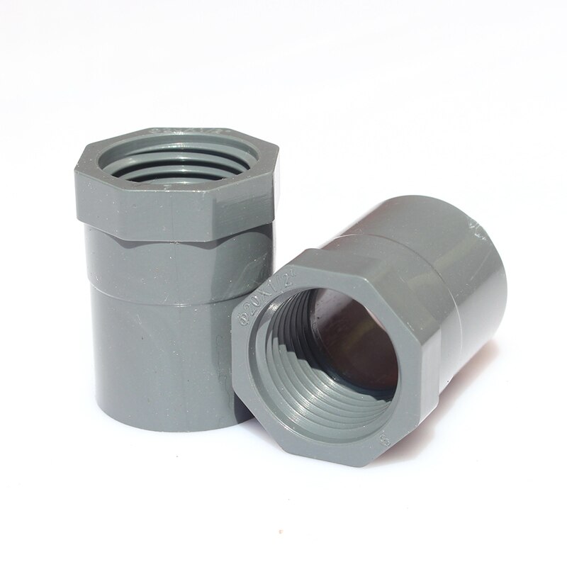 Nuonuowell uttag x invändig gänga lika dia. bsp rak adapter pvc-koppling vattenrörskopplingar slangreparation 2 st-pack: 25mm / Grå