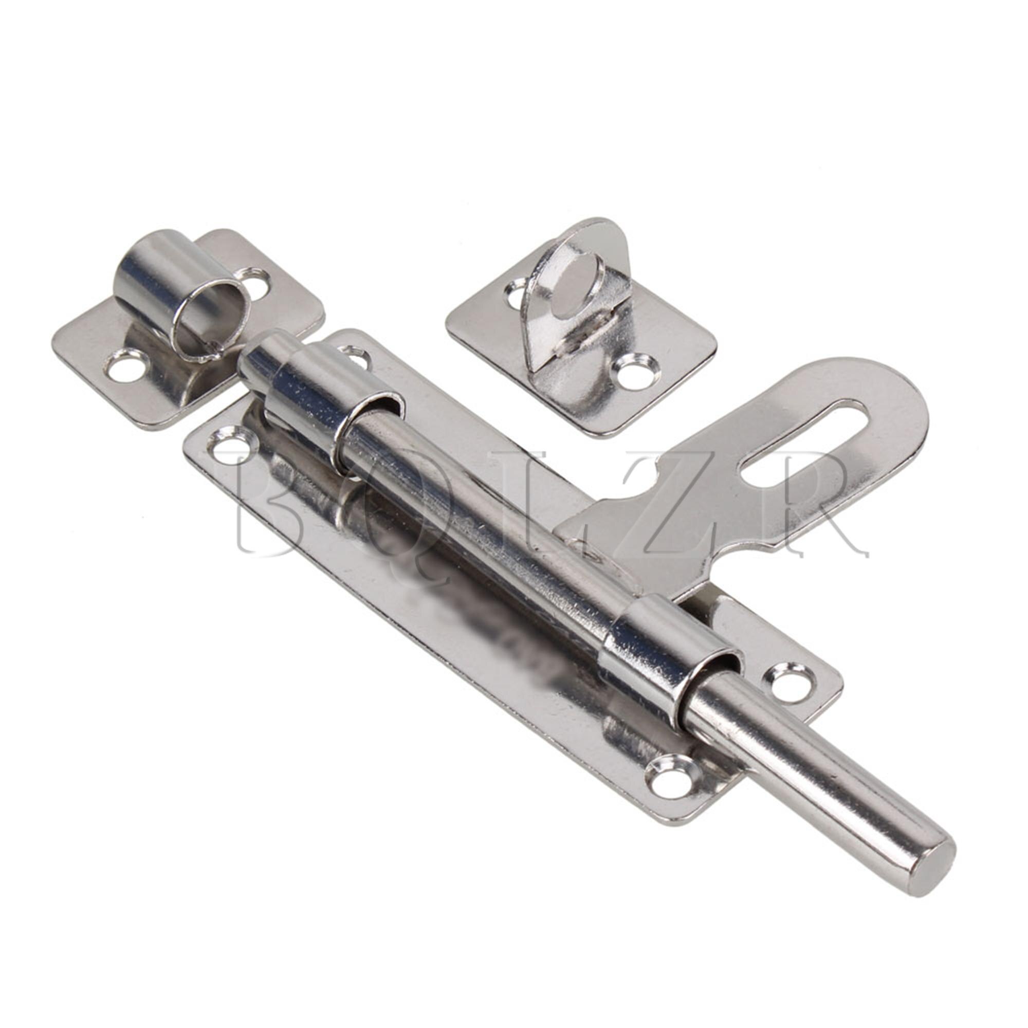 BQLZR Necked Barrel Bolt Hasp Cupboard Door Lock Stainless Steel Padlock Clasp 11.3cm