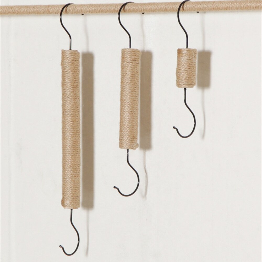 1pcs s Shaped Hooks Clothing Shop Hanging Hanger Storage Holders Silver s Hook with Hemp Rope