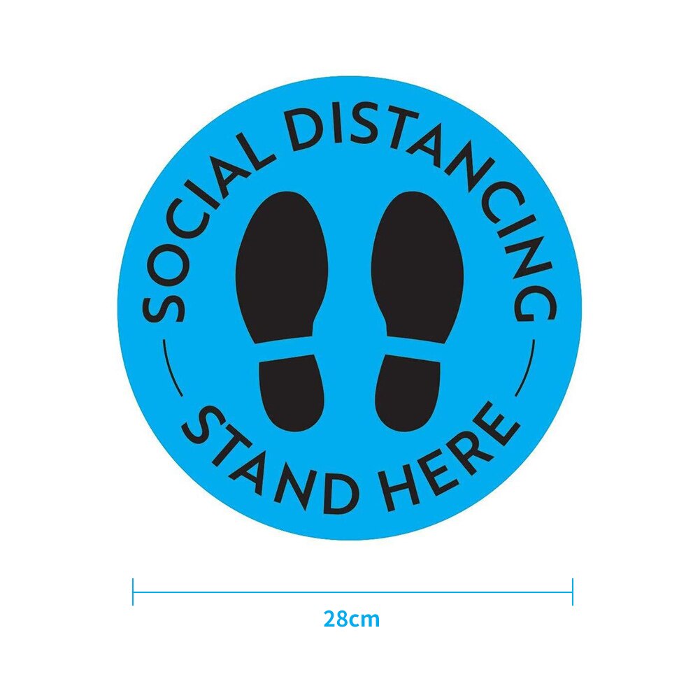 5 st social distanserande golvdekaler skylt mark håll 6ft mellan avstånd underhåll etikettmarkör affisch 11 " rund 28 diameter