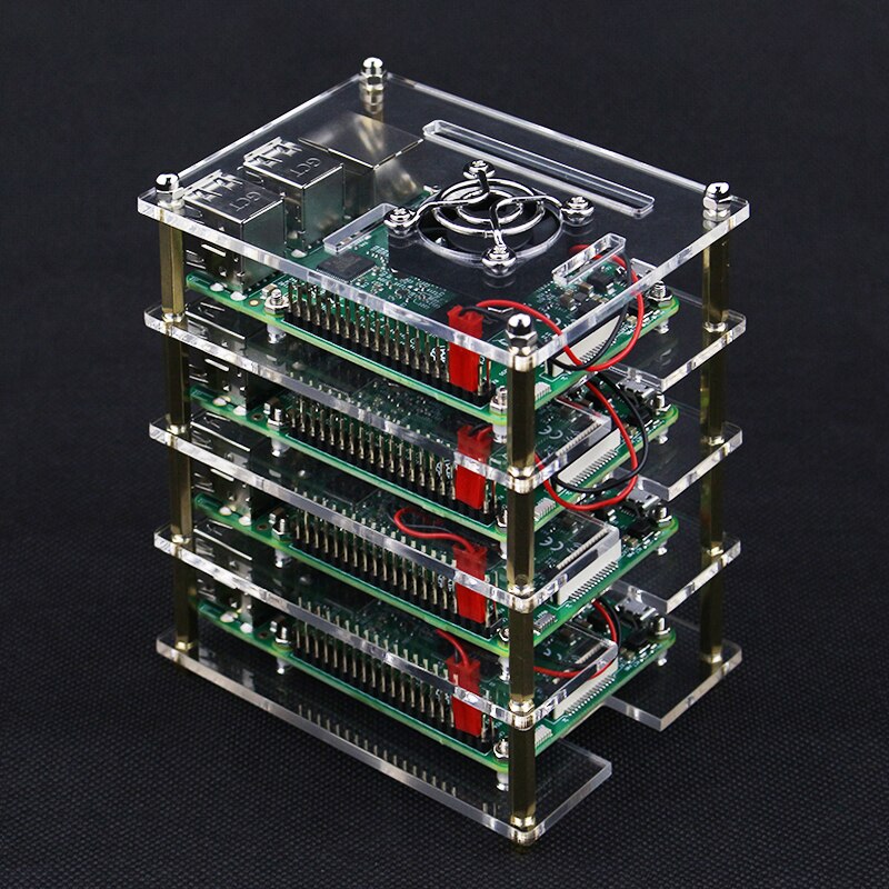 S ROBOT Raspberry Pi 4 Model B Case Clear Box Cover for Raspberry Pi + Cooling Fans for DIY Raspberry Pi 4/3B+/3B RPI137