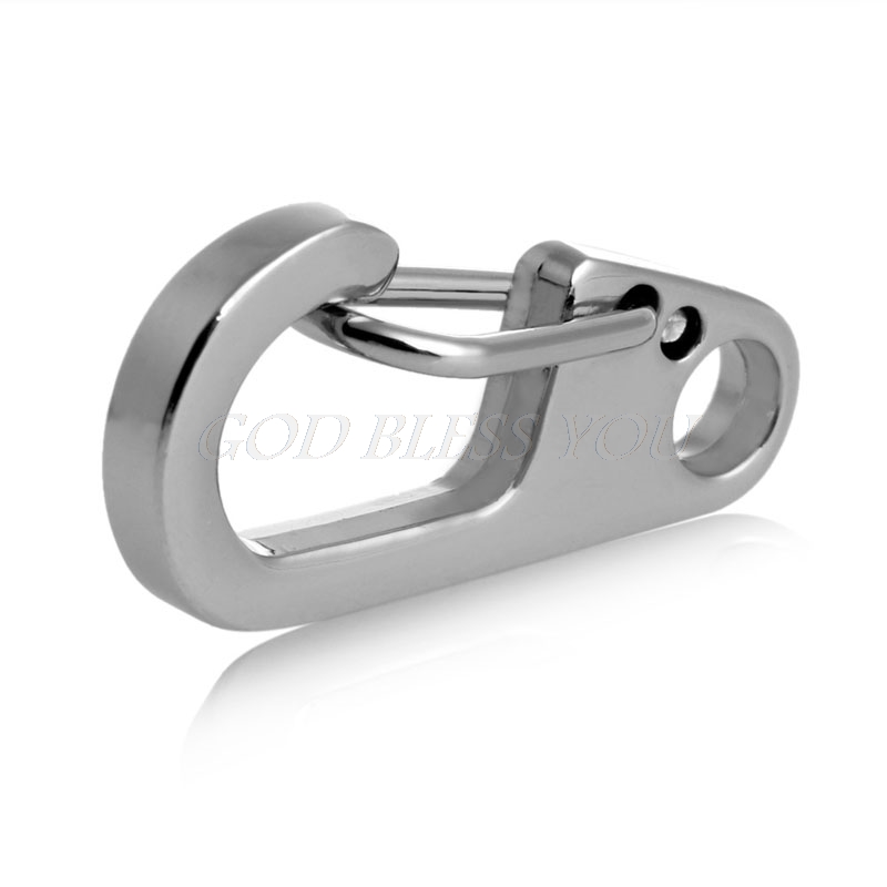 Climbing Safety Harness Useful Stainless Split Steel Keychain Ring Key Clasps Clips Snap Hook