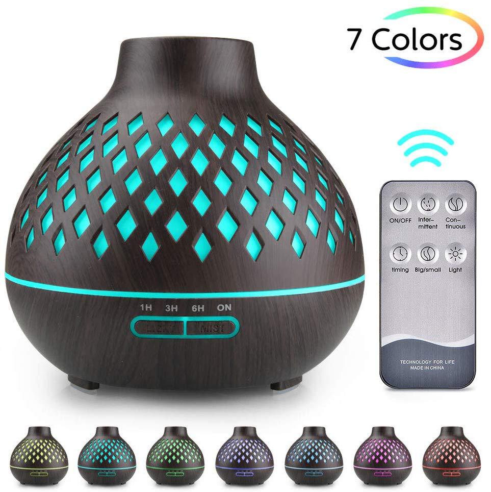 Afstandsbediening aroma diffuser luchtbevochtiger 400ml ultrasone koele mist etherische olie diffuser led-licht aromatherapie diffuser