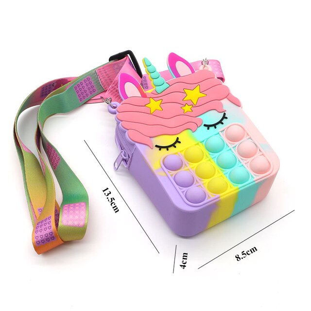 Kinderen Rugzak Anti Stress Tassen Kids Fidget Speelgoed Zachte Squishy Push Bubble Squeeze Meisjes Jongens Tas Opslag Shiny: 20