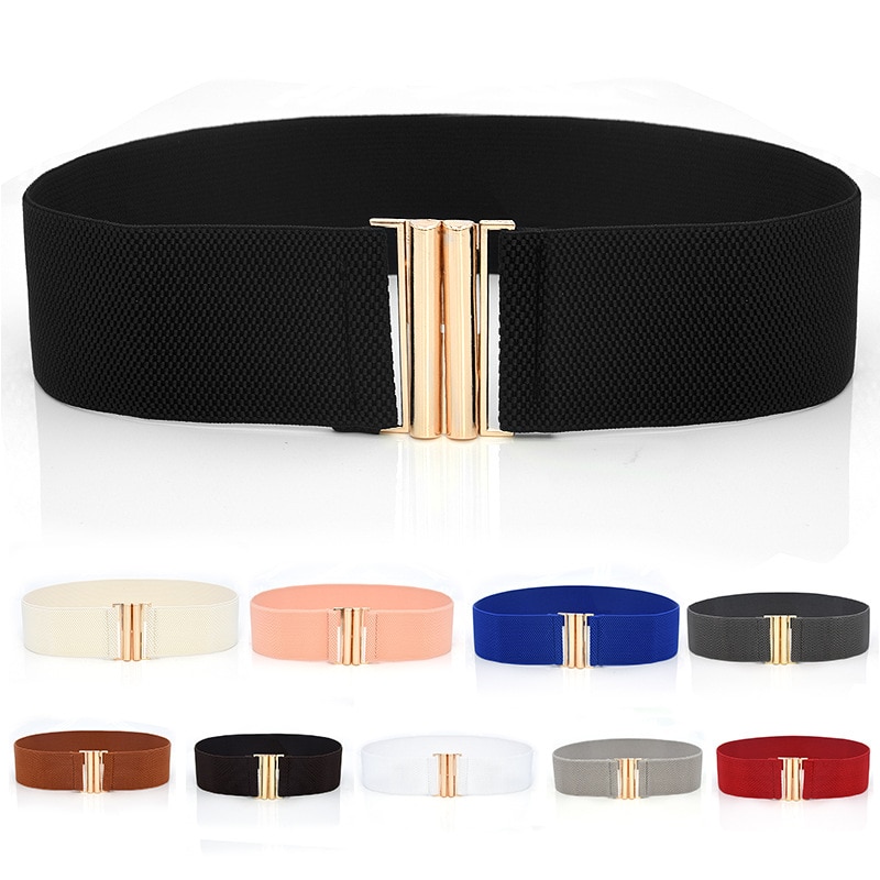 1pc Women's Belt Stretch Skinny Elastic Wide Corset Tie Wrap Waist Soft Vintage Femme Red Black Blue Dress Belt Accessories