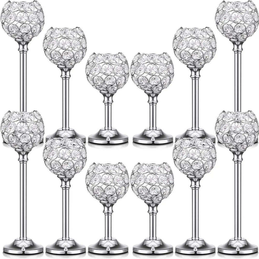 Bougeoirs en métal photophore en cristal moderne, 1 pièce, décor d'église pour fête de mariage, centres de Table à manger, décoration de chandelier