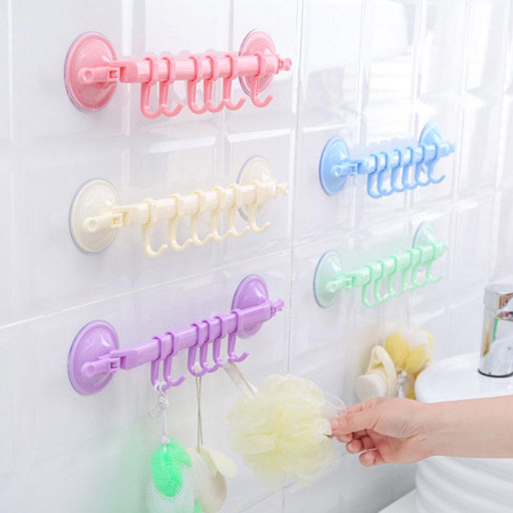 Multifunctional Suction Cup Towel Hanger Kitchen Bathroom Storage Rack Holder