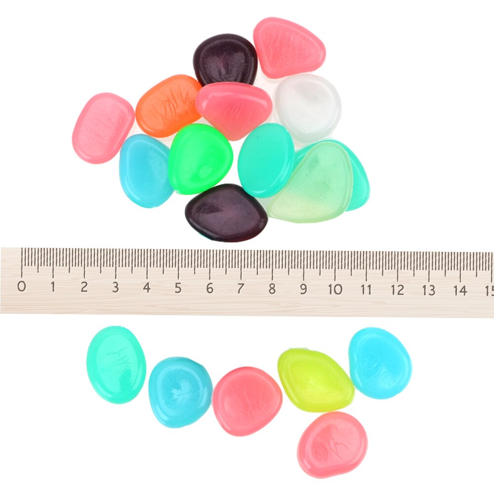 100 pièce/pack pierres brillantes artificielles pour passerelle Aquarium jardin cour lueur dans le jardin sombre PebblesRock pierres lumineuses
