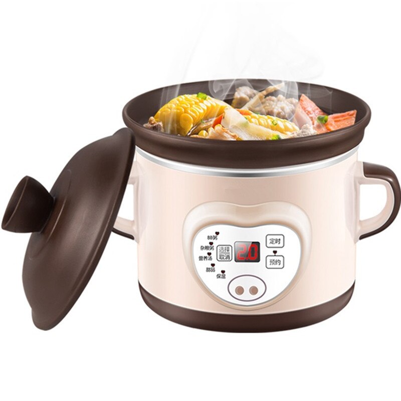 Machine à ragoût électrique automatique en céramique, 220V, 1l, pour aliments ménagers, bouillie, Dessert, ragoût avec minuterie, multi-cuiseur