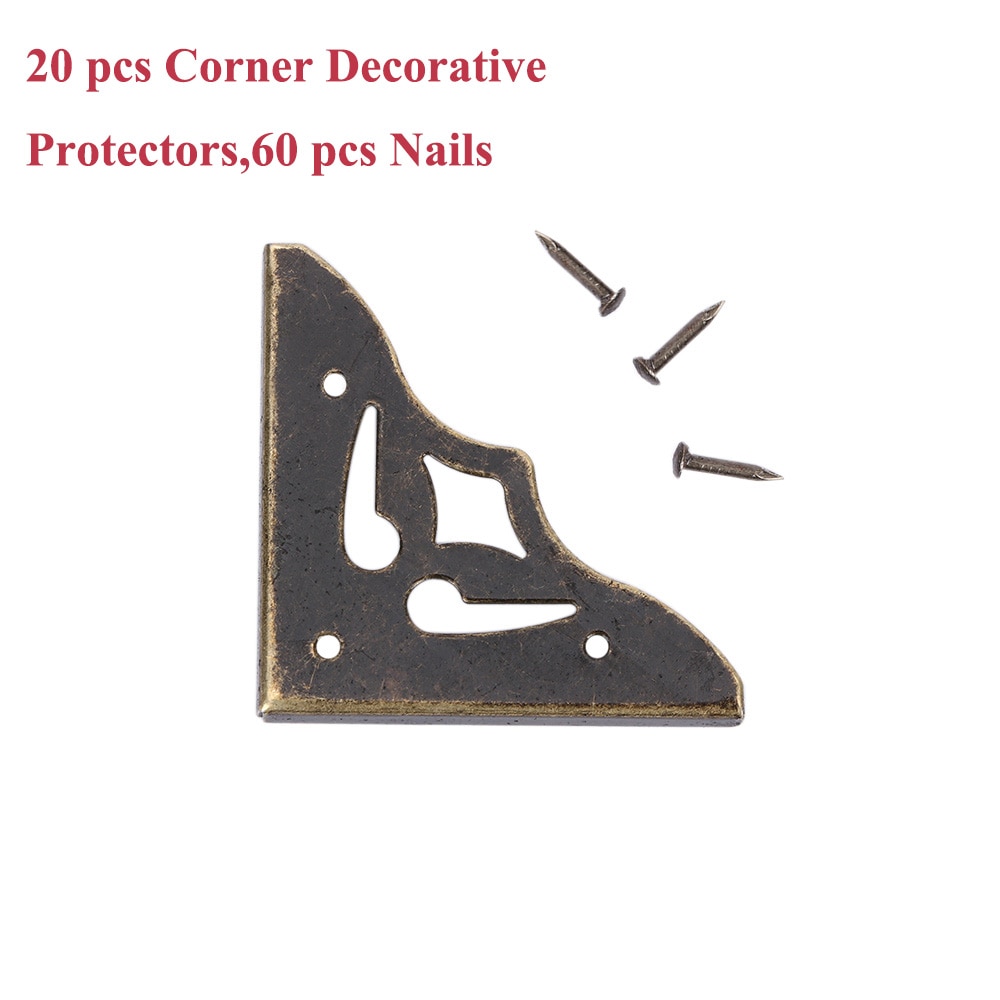 20 Pcs Meubels Metalen Ambachtelijke Antieke Bronzen Sieraden Doos Hoek Voet Houten Case Hoek Protector Decoratieve Hoek 35mm
