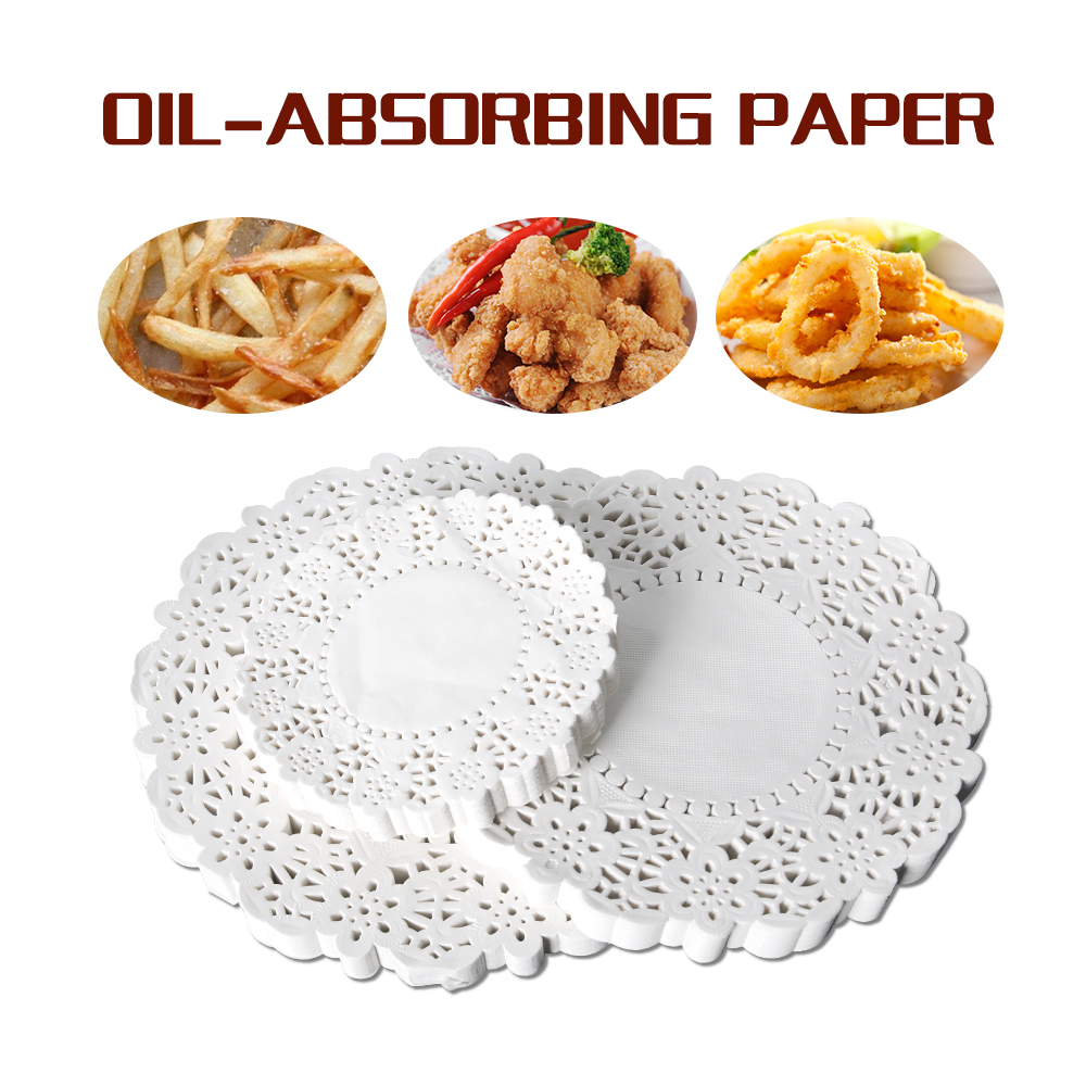 5 Set 700 pcs Papel Absorvente Papel Carne Tortenspitzen Rodada Bolos Pão Redondo Do Laço De Papel Batatas Fritas Alimentos Óleo Absorvendo papel