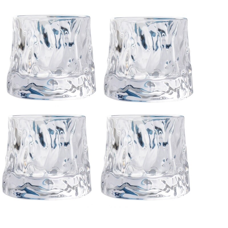 2/4PCS Rotating Crystal Glass Wine Glass Tumbler Brandy Old Fashioned Scotch Snifter Mugs 160ml Whisky Drinkware Wine Cup: 4PCS  C