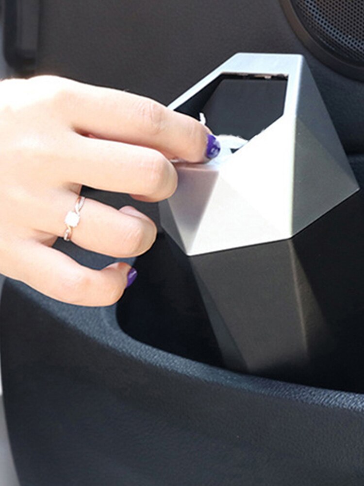 Cubo de basura portátil para coche con tapa y Mini cubo de basura para coche a prueba de fugas, utilizado para el hogar del coche dormitorio Cocina Oficina