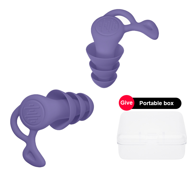 Tapones para los oídos de silicona antiruido, tapones para los oídos de natación, aislamiento de interferencias para el trabajo, dormir, Surf, Protector suave y cómodo para los oídos, 1 par: Multicolor